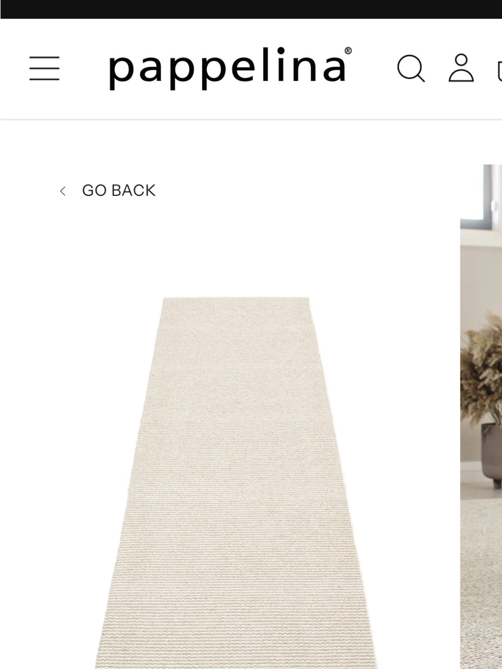Neutral Chevron Pappelina Runner Rug – Cream Runner - Picture 6 of 8